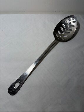 AMCO 18/8 Stainless Steel Skimmer Spoon, Hanging Hole, Silver, Made in Japan